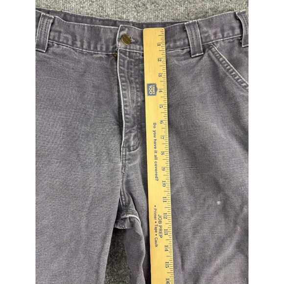 Carhartt Pants Mens 36x32 Gray Relaxed Fit Canvas Work Utility Carpenter Rugged - Picture 4 of 9